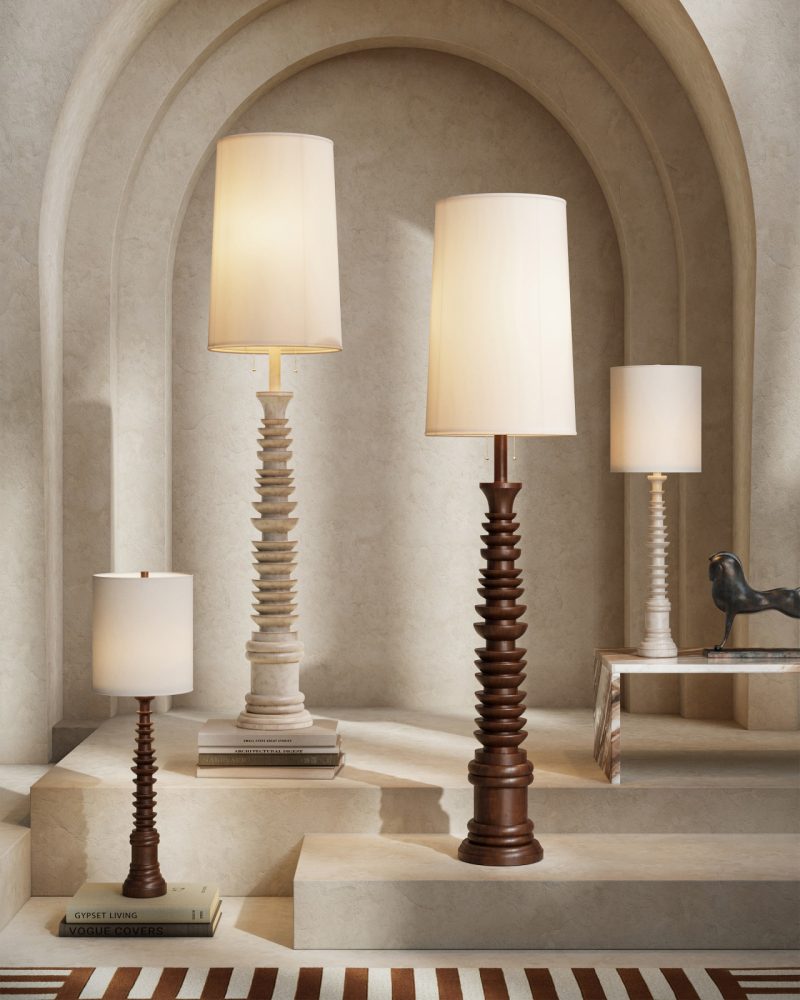 CURREY & CO | Malayan Floor Lamp in Dark Wood - Image 2
