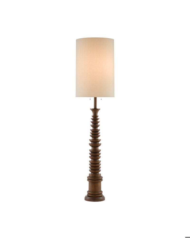 CURREY & CO | Malayan Floor Lamp in Dark Wood