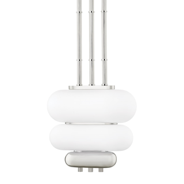 HVLG | Palisade 2-Lt Pendant in Burnished Nickel with White Glass