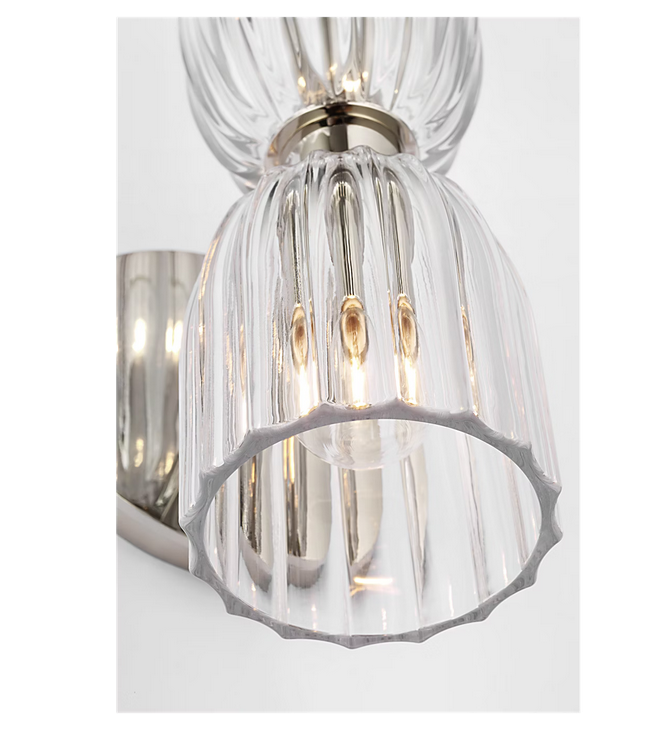 VC&CO | AERIN | Asalea 16" Double Bath Sconce in Polished Nickel with Clear Glass - Image 4