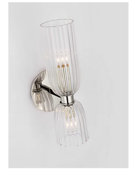 VC&CO | AERIN | Asalea 16" Double Bath Sconce in Polished Nickel with Clear Glass - Image 3