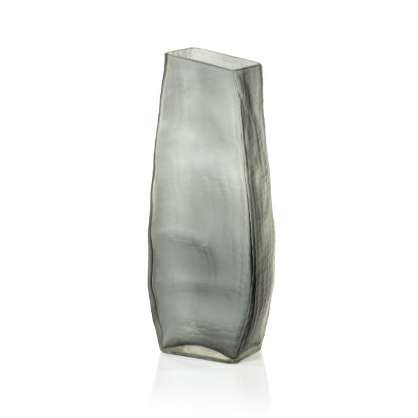 DecoRoom Curated Decor | Indigo Smoke Gray Glass Vase Small