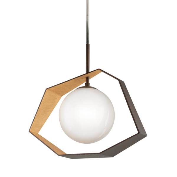 HVLG | Origami 26" Pendant in Bronze with Gold Leaf