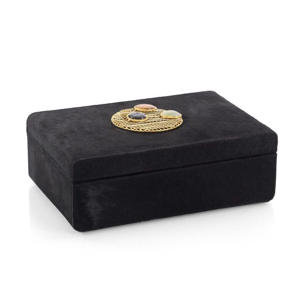 JOHN RICHARD | BEJEWELED BLACK HAIR ON HIDE BOX