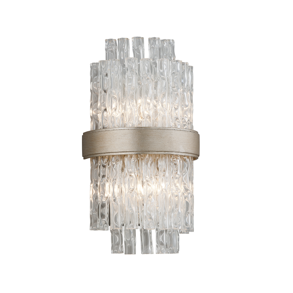 CORBETT | Chime Wall Sconce in Silver Leaf & Glass