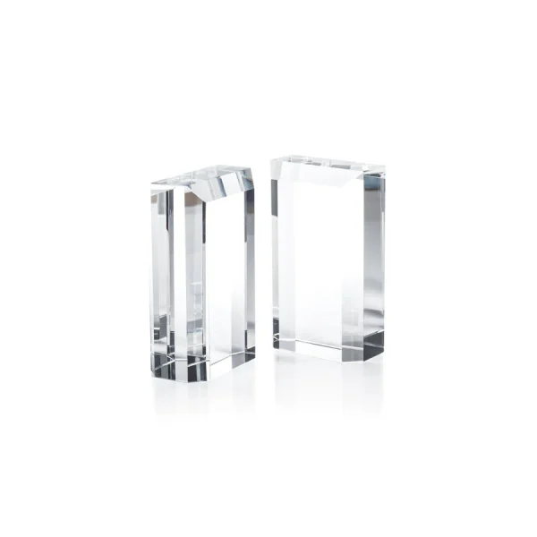 DecoRoom Curated Decor | Claire Crystal Glass Bookends Set of 2