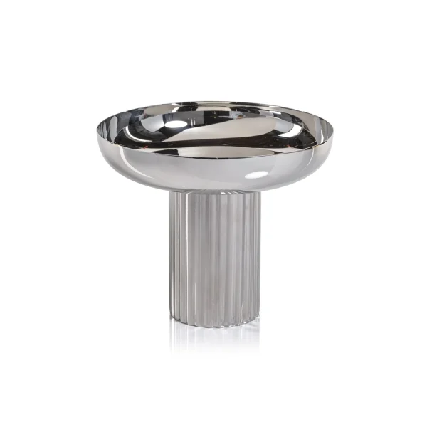 DecoRoom Curated Decor | Polished Nickel Footed Bowl
