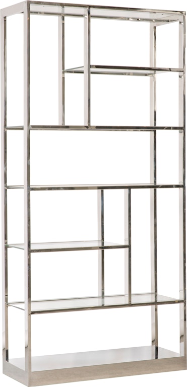 DecoRoom Curated | Tierman Etagere in Polished Stainless finish by Vanguard Furniture