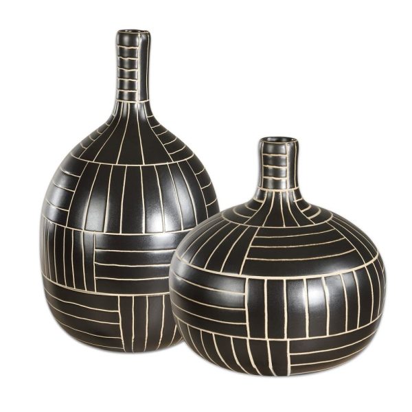 DecoRoom Curated Decor | Graphite Stride Vases