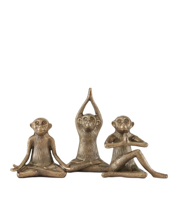 CURREY & CO | Zen Brass Monkey Sculpture (Set of 3) |
