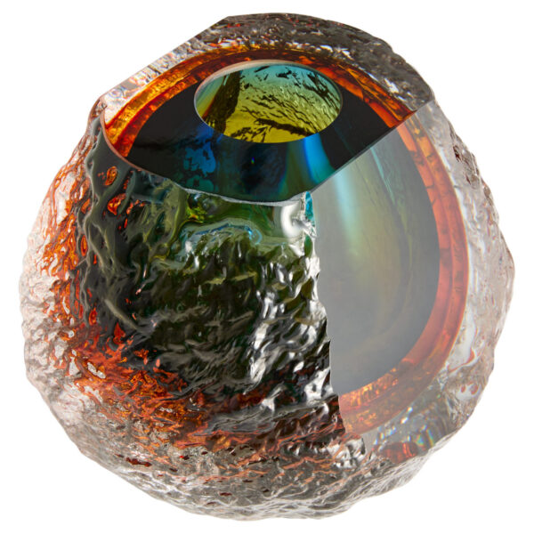 Halley Vase Amber Amber Clear Small