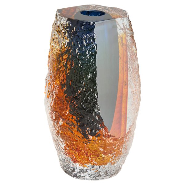 Halley Vase Amber Clear Large