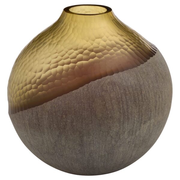 Geode Vase Amber Stone Gray
