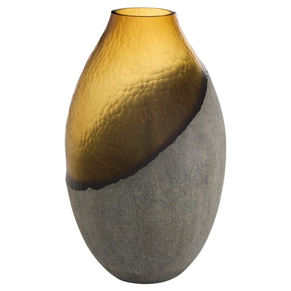 Geode Vase Amber Stone Gray Large